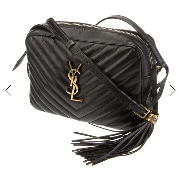 Saint Laurent Lou Black Quilted Leather Camera Bag with Tassel - Picture 9 of 10